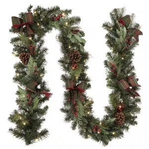 Christmas garland with lights.